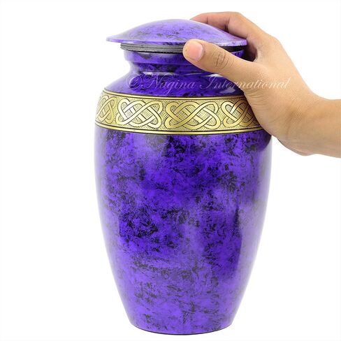 Aluminum Metal Cremation Urns for Ashes & Mortal Remains | Handmade Beautiful Urns for Humans and Pets (Antique Autumn Brass) in Kuwait