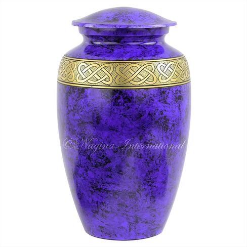 Aluminum Metal Cremation Urns for Ashes & Mortal Remains | Handmade Beautiful Urns for Humans and Pets (Antique Autumn Brass) in Kuwait