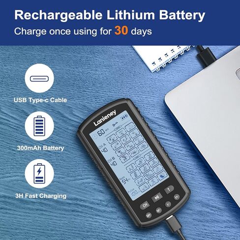 4 Output Dual Channel TENS Unit Muscle Stimulator, 40 Level Intensity 24 Modes Machine for Pain Relief Therapy, Rechargeable Electric Pulse Massager with 10 Electrode Pads for Knee, Back Pain etc in Kuwait