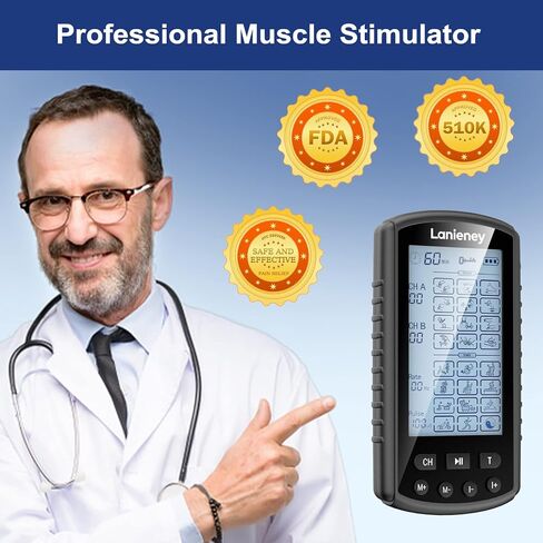 4 Output Dual Channel TENS Unit Muscle Stimulator, 40 Level Intensity 24 Modes Machine for Pain Relief Therapy, Rechargeable Electric Pulse Massager with 10 Electrode Pads for Knee, Back Pain etc in Kuwait