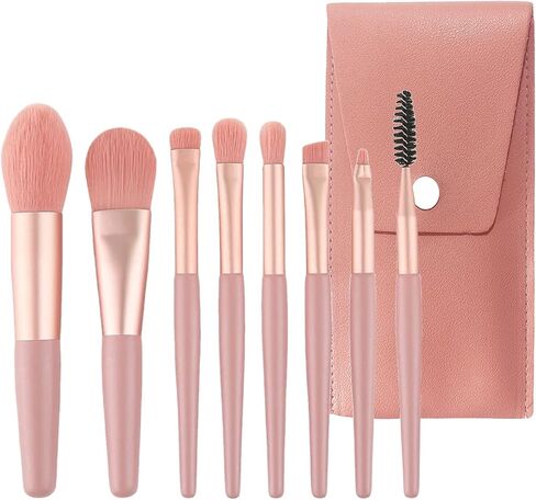 Makeup Brushes 8 Pieces Makeup Brush Set, Makeup Brushes Foundation Blend Blush Concealer Eye Shadow Blend Eye Liner Makeup Brush Set for Travel Makeup Bag (Apricot) in Kuwait