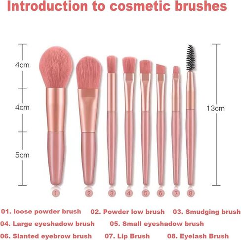 Makeup Brushes 8 Pieces Makeup Brush Set, Makeup Brushes Foundation Blend Blush Concealer Eye Shadow Blend Eye Liner Makeup Brush Set for Travel Makeup Bag (Apricot) in Kuwait
