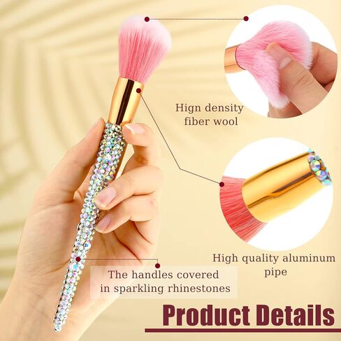 Rtteri 13 Pcs Rhinestone Makeup Brushes Set Bling Crystal Professional Face Cosmetics Blending Liquid Foundation Powder Concealer Eye Shadows Make up Beauty Tool Glitter with Holder (Black) in Saudi Arabia