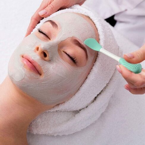 Silicone Brushes,Double-Ended Silicone Face Mask Brush,Facial Cleansing Brush, Premium Soft Facial Masks Other Skin Care Applicator Tool for Cream, Body Lotion,Moisturizer (Green+Pink) in Saudi Arabia