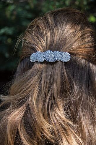 مشبك شعر بيزلي، متوسط مصنوع يدويًا ومصنوع في الولايات المتحدة الأمريكية بمشبك فرنسي مستورد 70 مم من شركة أوبيرون ديزاين in Kuwait