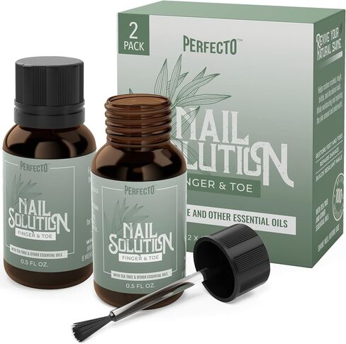 Perfecto Toenail Treatment with Tea Tree Oil - Fingernail and Toe Nail Treatment Extra Strength - Nail Repair Foot Nail Treatment - Renews Foot, Yellow & Cracked Nails in Kuwait