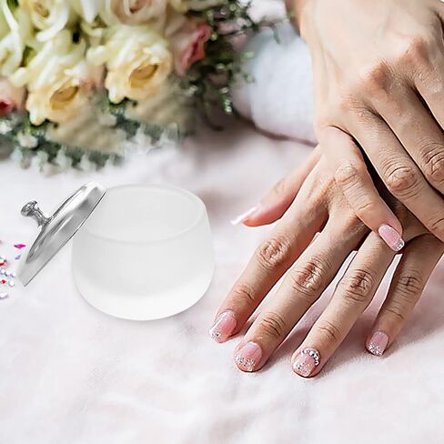 مسحوق أكريليك سائل Dappen طبق غير لامع كريستال زجاجي للأظافر كوب سائل مسحوق دابين حاوية مع أغطية لأدوات فن الأظافر in Kuwait