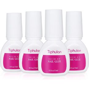 30ml 1.02Oz Super Large and Strong Nail Glue for Press On Nails, Acrylic Nails, Nail Tips - Professional Brush On Nail Glue Easy Application, Sturdy & Long-Lasting Nail Glue(2Pcs)