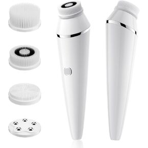 Rechargeable Facial Cleansing Brush, Waterproof Facial Cleanser Brush Electric with 3 Speed, Face Spin Brush Set with 4 Brush Heads for Gentle Exfoliating, Deep Cleansing and Face Massage in Kuwait