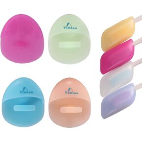 Timiuu Soft Silicone Face Cleanser and Massager Brush, Manual Facial Cleansing Brush, Handheld Mat Scrubber, Silicone Toothbrush Cover, Pack of 8 in Kuwait