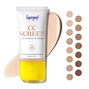 Supergoop! CC Screen - SPF 50 PA++++ CC Cream, 100% Mineral Color-Corrector & Broad Spectrum Sunscreen - Tinted Moisturizer, Concealer & Buildable Coverage Foundation - 1.6 fl oz