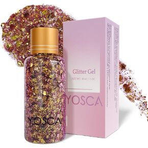 جل يوسكا بودي جليتر، 30 مل لاصق للوجه ثلاثي الأبعاد بترتر حورية البحر للجسم وبودرة لامعة مكتنزة وغسول سائل لشعر النساء، مكياج المهرجانات، مسرح الفتيات، إكسسوارات الهذيان - فيرميلي in Kuwait