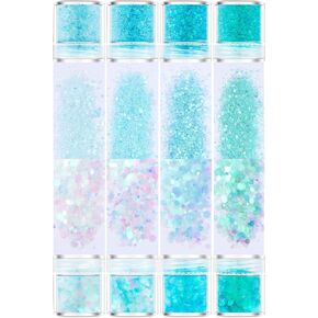 8 Jars Gold Silver Cosmetic Chunky Glitter Set, Holographic Nail Resin Glitter Fine Powder+1mm+2mm+3mm Sequins Flakes, Iridescent Glitter Set for Body Face Eye Hair Crafts in Saudi Arabia