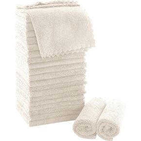 MOONQUEEN Ultra Soft Premium Washcloths Set - 12 x 12 inches - 72 Pack - Quick Drying - Highly Absorbent Coral Velvet Bathroom Wash Clothes (Aqua Green)