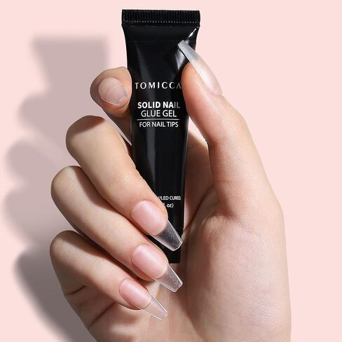 Solid Gel Nail Glue - Gel Nail Glue Upgrade Suitable for Acrylic-Nails, Soft Gel Nail Tips and Press On Nails (Curing Needed), Convenient and Fast, Long Lasting and Easy to Use 15g in Saudi Arabia