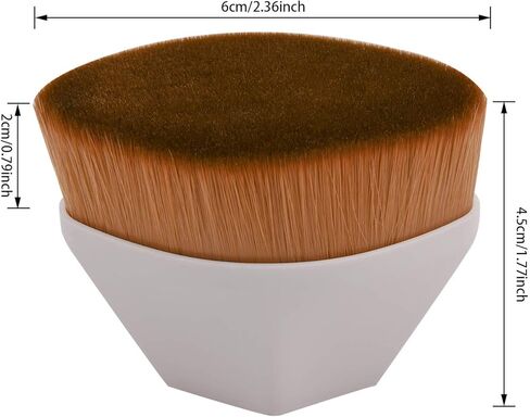 فرشاة مكياج TENMON، فرشاة مكياج كريم الأساس على شكل بتلة، فرشاة كابوكي مسطحة لمزج السوائل أو الكريم أو بودرة مستحضرات التجميل الخالية من العيوب، مثالية مع تصميم صندوق تخزين (أبيض) in Kuwait