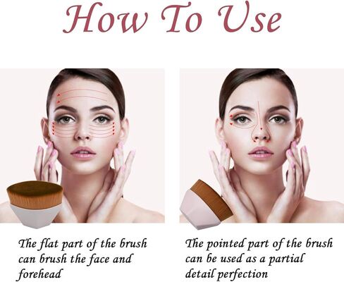 فرشاة مكياج TENMON، فرشاة مكياج كريم الأساس على شكل بتلة، فرشاة كابوكي مسطحة لمزج السوائل أو الكريم أو بودرة مستحضرات التجميل الخالية من العيوب، مثالية مع تصميم صندوق تخزين (أبيض) in Kuwait