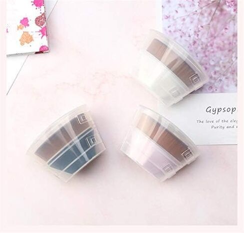 فرشاة مكياج TENMON، فرشاة مكياج كريم الأساس على شكل بتلة، فرشاة كابوكي مسطحة لمزج السوائل أو الكريم أو بودرة مستحضرات التجميل الخالية من العيوب، مثالية مع تصميم صندوق تخزين (أبيض) in Kuwait