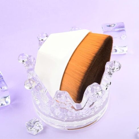 فرشاة مكياج TENMON، فرشاة مكياج كريم الأساس على شكل بتلة، فرشاة كابوكي مسطحة لمزج السوائل أو الكريم أو بودرة مستحضرات التجميل الخالية من العيوب، مثالية مع تصميم صندوق تخزين (أبيض) in Kuwait