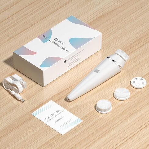 Rechargeable Facial Cleansing Brush, Waterproof Facial Cleanser Brush Electric with 3 Speed, Face Spin Brush Set with 4 Brush Heads for Gentle Exfoliating, Deep Cleansing and Face Massage in Kuwait
