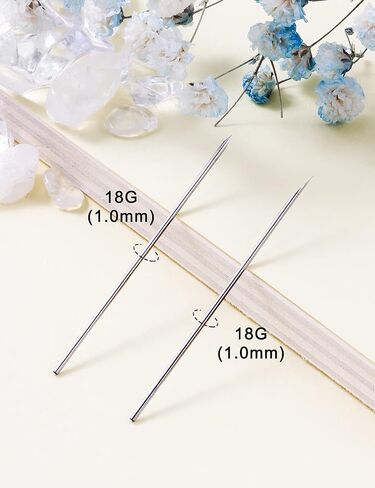 Heienngy 18G Piercing Needles 14G-20G Surgical Stainless Steel Body Jewelry Needles 18 Gauge Piercing Kit Hoop Earrings Stud Rook Daith Snug Conch Lobe Forward Helix Earrings Piercing Jewelry Needles in Kuwait