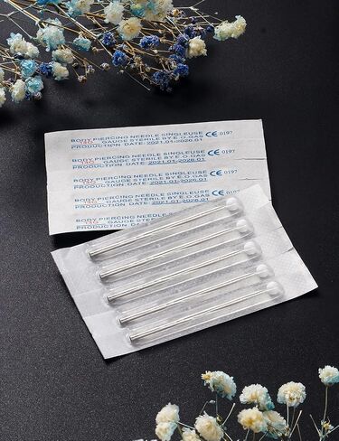 Heienngy 18G Piercing Needles 14G-20G Surgical Stainless Steel Body Jewelry Needles 18 Gauge Piercing Kit Hoop Earrings Stud Rook Daith Snug Conch Lobe Forward Helix Earrings Piercing Jewelry Needles in Kuwait