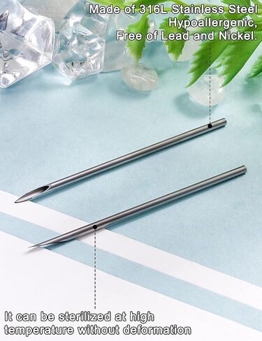 Heienngy 18G Piercing Needles 14G-20G Surgical Stainless Steel Body Jewelry Needles 18 Gauge Piercing Kit Hoop Earrings Stud Rook Daith Snug Conch Lobe Forward Helix Earrings Piercing Jewelry Needles in Kuwait