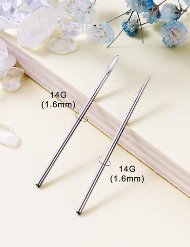 Heienngy 18G Piercing Needles 14G-20G Surgical Stainless Steel Body Jewelry Needles 18 Gauge Piercing Kit Hoop Earrings Stud Rook Daith Snug Conch Lobe Forward Helix Earrings Piercing Jewelry Needles in Kuwait