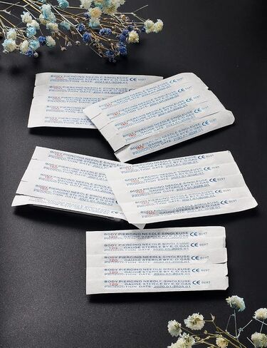 Heienngy 18G Piercing Needles 14G-20G Surgical Stainless Steel Body Jewelry Needles 18 Gauge Piercing Kit Hoop Earrings Stud Rook Daith Snug Conch Lobe Forward Helix Earrings Piercing Jewelry Needles in Kuwait