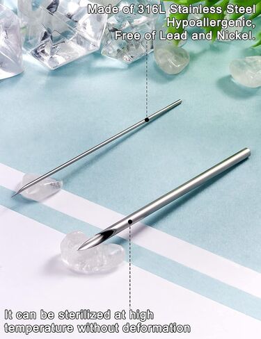 Heienngy 18G Piercing Needles 14G-20G Surgical Stainless Steel Body Jewelry Needles 18 Gauge Piercing Kit Hoop Earrings Stud Rook Daith Snug Conch Lobe Forward Helix Earrings Piercing Jewelry Needles in Kuwait