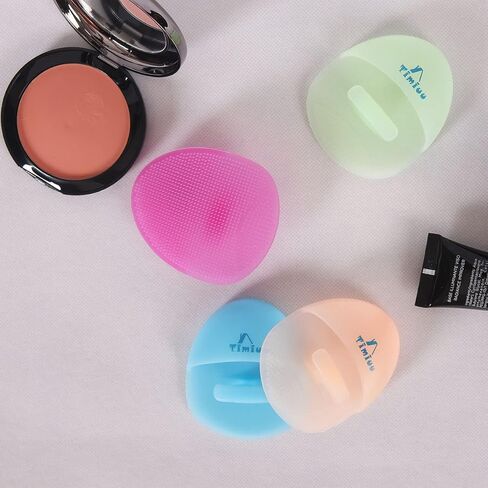 Timiuu Soft Silicone Face Cleanser and Massager Brush, Manual Facial Cleansing Brush, Handheld Mat Scrubber, Silicone Toothbrush Cover, Pack of 8 in Kuwait