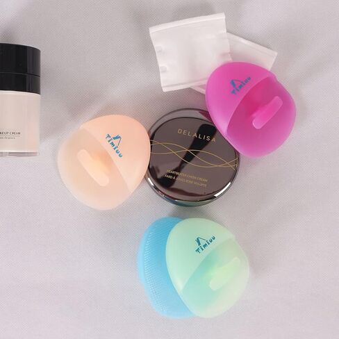 Timiuu Soft Silicone Face Cleanser and Massager Brush, Manual Facial Cleansing Brush, Handheld Mat Scrubber, Silicone Toothbrush Cover, Pack of 8 in Kuwait