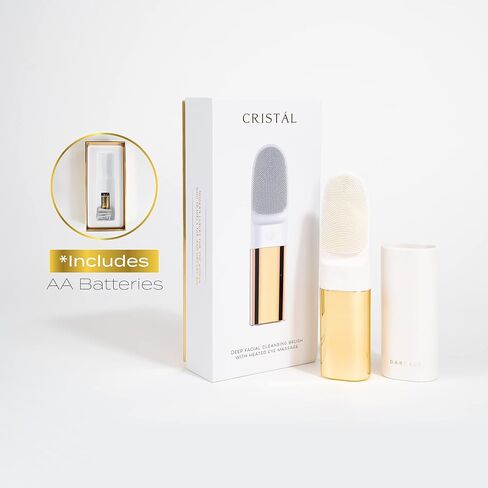 DARCASE CRISTÁL – A Luxury Facial Cleansing Brush. Dual Function - Deep Cleansing with Silicone Bristles & Heated Eye Massage in Saudi Arabia
