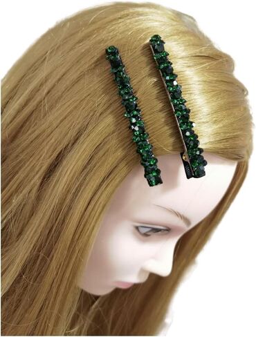 2 Pcs Shiny Rhinestone Diamond Hair Barrette Clip Hair Pin Hair Clip Bobby Pins Duckbill Alligator Clip Pin Hair Accessories for Women Girls (Blue) in Saudi Arabia