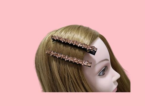 2 Pcs Shiny Rhinestone Diamond Hair Barrette Clip Hair Pin Hair Clip Bobby Pins Duckbill Alligator Clip Pin Hair Accessories for Women Girls (Blue) in Saudi Arabia