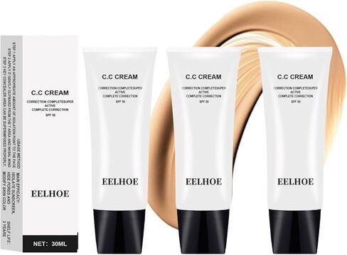 3 قطع كريم CC لضبط لون البشرة بعامل حماية من الشمس 50، كريم CC لمستحضرات التجميل بعامل حماية من الشمس 50، كريم CC لضبط لون البشرة، خافي عيوب البشرة المرطب التمهيدي وتفتيح لون البشرة، تصحيح الألوان ذاتي الضبط للبشرة الناضجة # لون الطبيعة in Kuwait