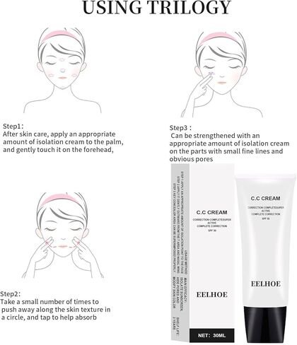 3 قطع كريم CC لضبط لون البشرة بعامل حماية من الشمس 50، كريم CC لمستحضرات التجميل بعامل حماية من الشمس 50، كريم CC لضبط لون البشرة، خافي عيوب البشرة المرطب التمهيدي وتفتيح لون البشرة، تصحيح الألوان ذاتي الضبط للبشرة الناضجة # لون الطبيعة in Kuwait