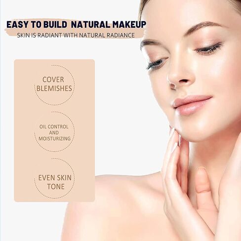 كريم XIGUA لضبط لون البشرة بعامل حماية من الشمس SPF 50، كريم CC لمستحضرات التجميل، تصحيح اللون ذاتي الضبط للبشرة الناضجة، كريم أساس وواقي من الشمس للوجه الكل في واحد، لون طبيعي 1.01 أونصة (قطعتان) in Saudi Arabia