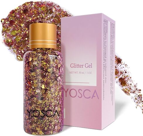 جل يوسكا بودي جليتر، 30 مل لاصق للوجه ثلاثي الأبعاد بترتر حورية البحر للجسم وبودرة لامعة مكتنزة وغسول سائل لشعر النساء، مكياج المهرجانات، مسرح الفتيات، إكسسوارات الهذيان - فيرميلي in Kuwait