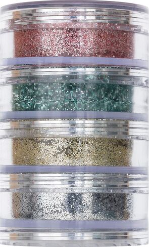 Kryolan Pintura Natural Glitter, Set of 4 Colors, Vegan, Face & Body Cosmetic Glitter, Biodegradable, Free from Plastic - Ideal for Party, Carnival, Festivals, Fancy Dress & Halloween in Kuwait