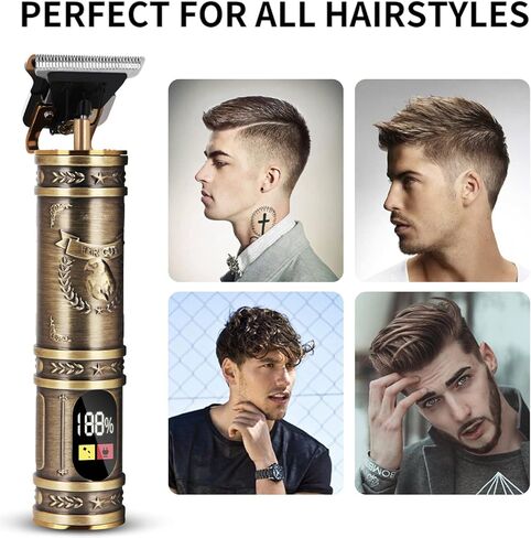 ماكينة تشذيب الشعر بدون اسلاك على شكل حرف T للرجال، ماكينة حلاقة الشعر على شكل حرف T، مجموعة قص الشعر بدون فراغات مع شاشة LED مع 4 امشاط in Kuwait