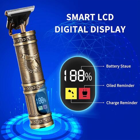 ماكينة تشذيب الشعر بدون اسلاك على شكل حرف T للرجال، ماكينة حلاقة الشعر على شكل حرف T، مجموعة قص الشعر بدون فراغات مع شاشة LED مع 4 امشاط in Kuwait
