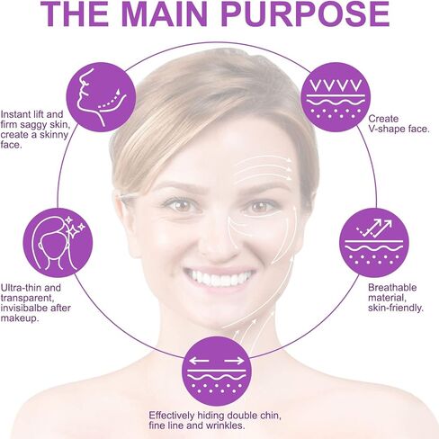 AIQIUSHA Face Lift Tape V-Line Upgraded,Face Slimmer&Neck Invisible and Breathable Lift for Wrinkles with Bands&String,Face Wrinkle Tape Patches for Saggy Skin,Lift and Firm Loose Skin (60PSC) in Kuwait