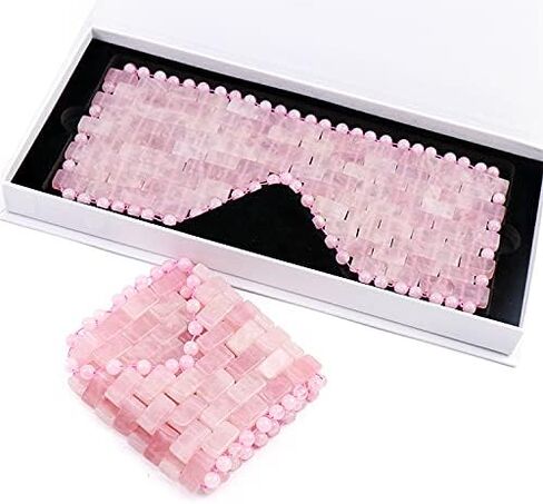 Rose Quartz Jade Mask - Healing Stone, Anti-Wrinkle, Reduces Puffiness, Tension And Headaches., M in Saudi Arabia