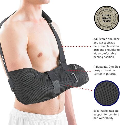 Neo-G Arm Sling, Airflow Breathable - Lightweight Shoulder Sling Helps Support and Elevate Arm, Injury Recovery, Pre/Post Surgery - Adjustable Straps - Class 1 Medical Device in Saudi Arabia