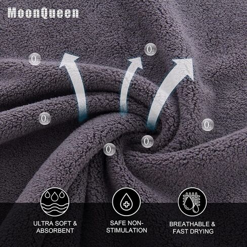 مجموعة مناشف MOONQUEEN الفاخرة فائقة النعومة - 12 × 12 بوصة - 24 عبوة - تجفيف سريع - ملابس حمام مخملية مرجانية عالية الامتصاص - تستخدم كحمام أو سبا أو للوجه أو منشفة بأطراف الأصابع (رمادي) in Kuwait