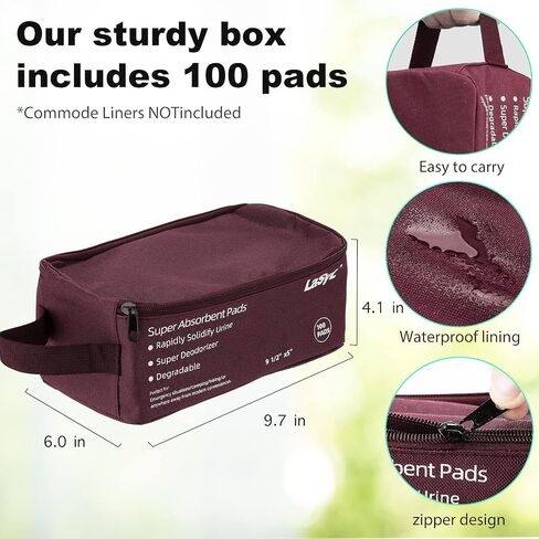 Commode Liners-Disposable Bedside Commode Liners for Adult Toilet Chair Bucket, Portable & Camping Toilet Bags-Value Pack Medical Grade No Leaks 100 Pack Universal Fit in Kuwait