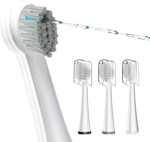 Replacement Flossing Toothbrush Heads for Water Pick SF-01 / SF-02 / SF-03 / SF-04 with Crystal Cap- Compact - 3 Count - White in Saudi Arabia