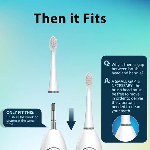 Replacement Flossing Toothbrush Heads for Water Pick SF-01 / SF-02 / SF-03 / SF-04 with Crystal Cap- Compact - 3 Count - White in Saudi Arabia