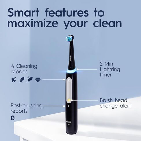 Oral-B iO Series 4 Electric Toothbrush with (1) Brush Head, Rechargeable, Black in Saudi Arabia